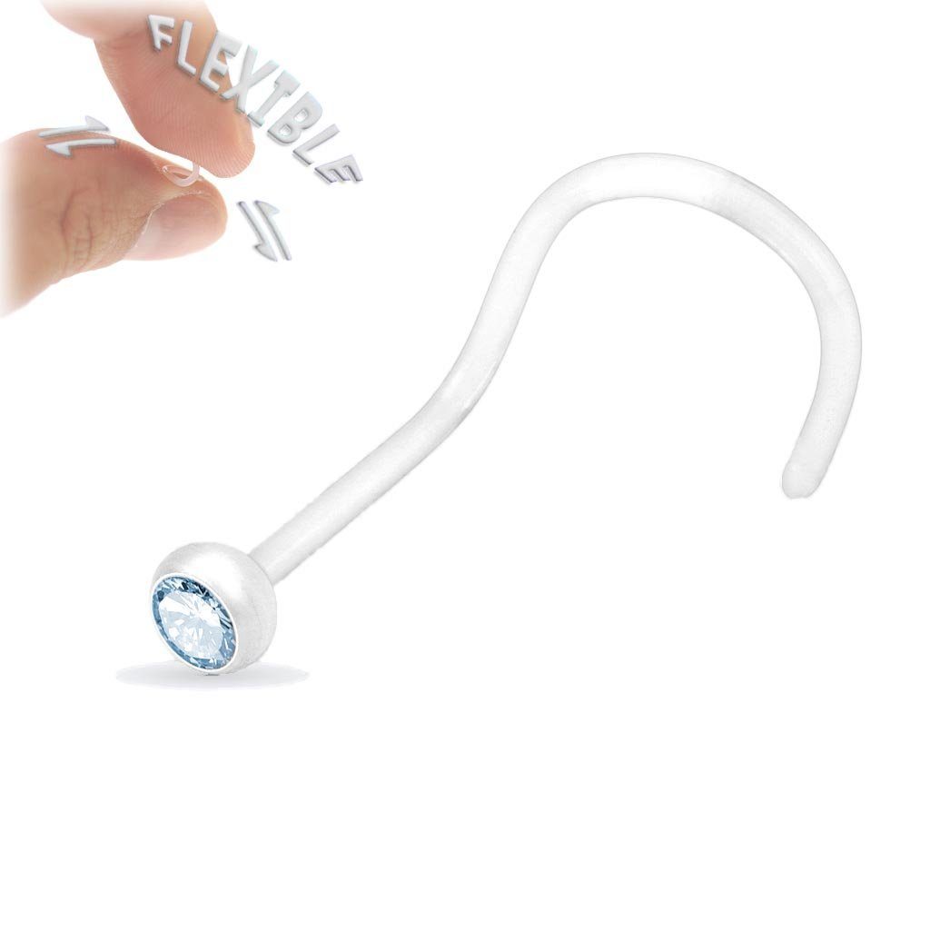 viva-adorno Nasenpiercing gebogen 0,8mm Nasenstecker Bioflex günstig online kaufen