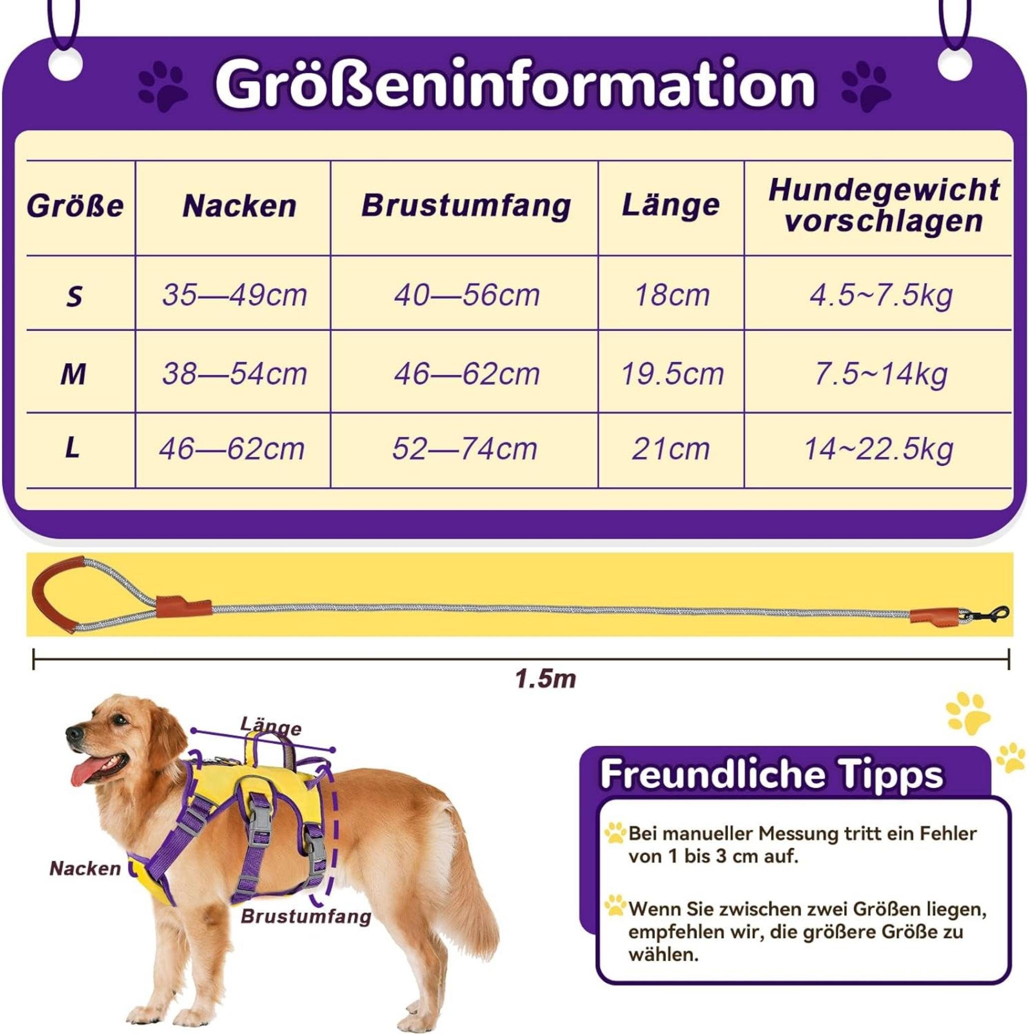 Coonoor Hunde-Geschirr Verstellbares,Anti Zug Sicherheitsgeschirr für günstig online kaufen