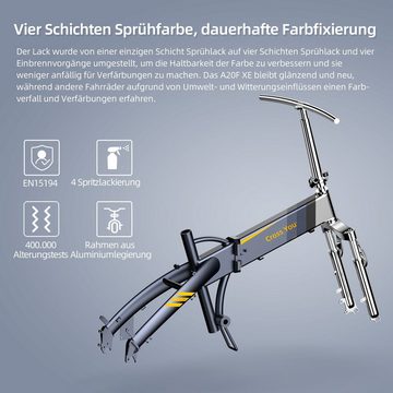 ADO E-Bike Klapprad Pedelec E-Bike 20X4.0 Fetter Reifen, Gepäckträger, 7 Gang, Kugelschaltung, ebike Damen/Herren, Lampe