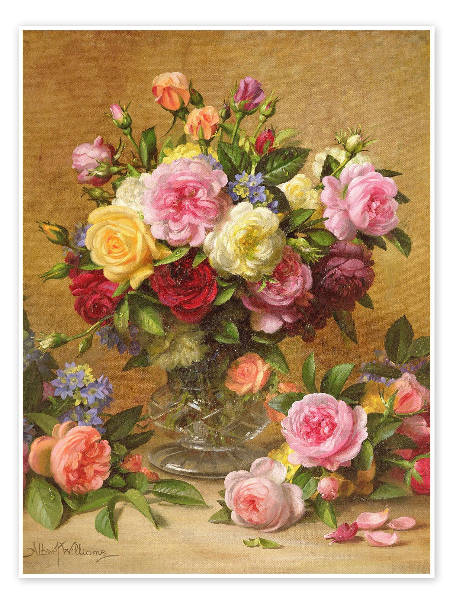 Posterlounge Wandbild Viktorianische Rosen, Albert Williams, erhältlich als Poster, Leinwandbild, Wandsticker oder Acrylglasbild