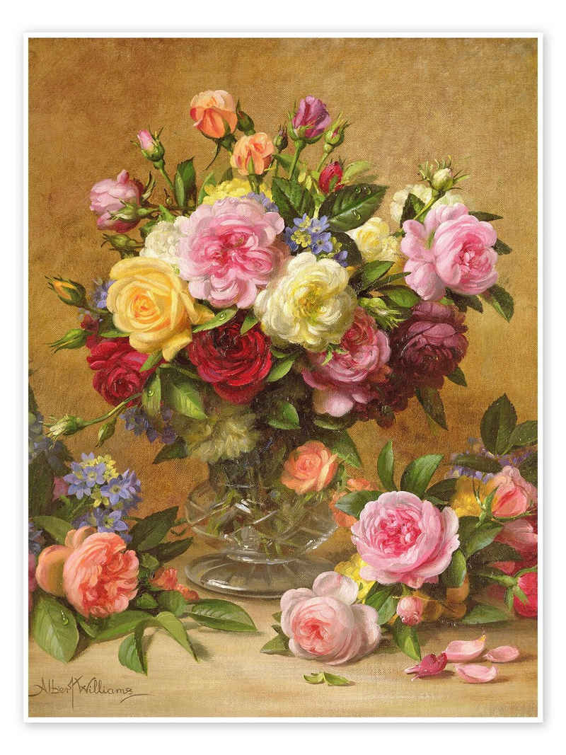 Posterlounge Poster Albert Williams, Viktorianische Rosen, Malerei