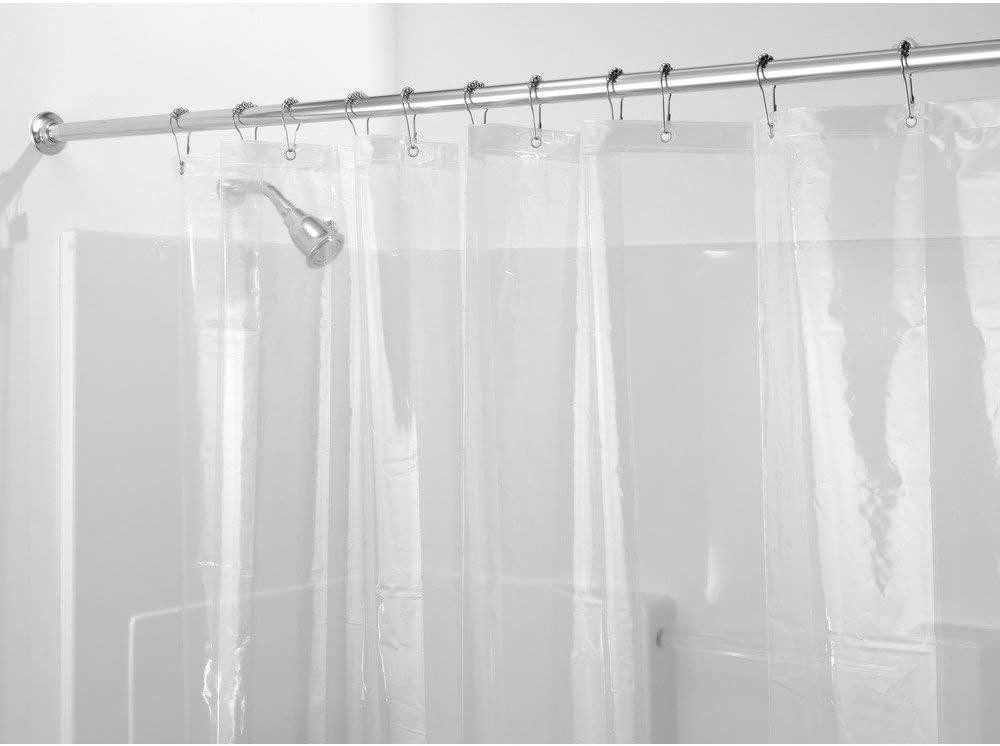 mDesign Badaccessoire-Set Duschvorhang XL Duschabtrennung Spritzschutz 243,8 cm lang mDesign T – Bild 3 von 4