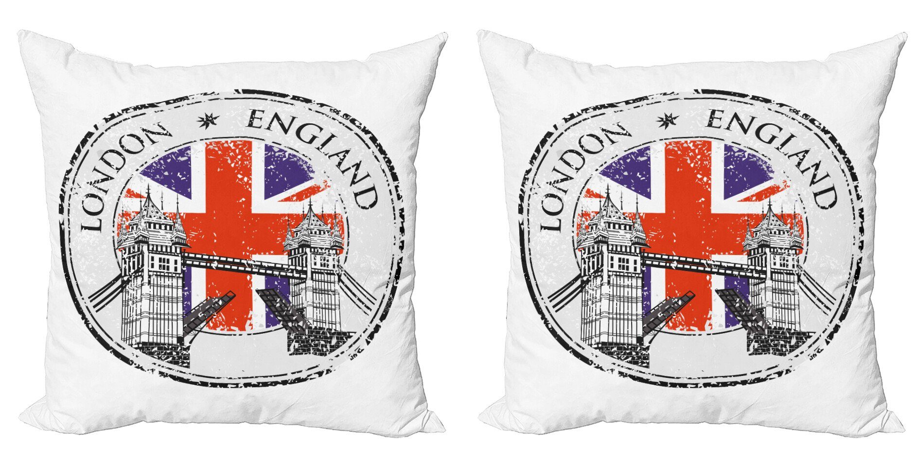 Kissenbezüge Modern Accent Doppelseitiger Digitaldruck, Abakuhaus (2 Stück), britisch Flag Nostalgic-National | Kissenbezüge