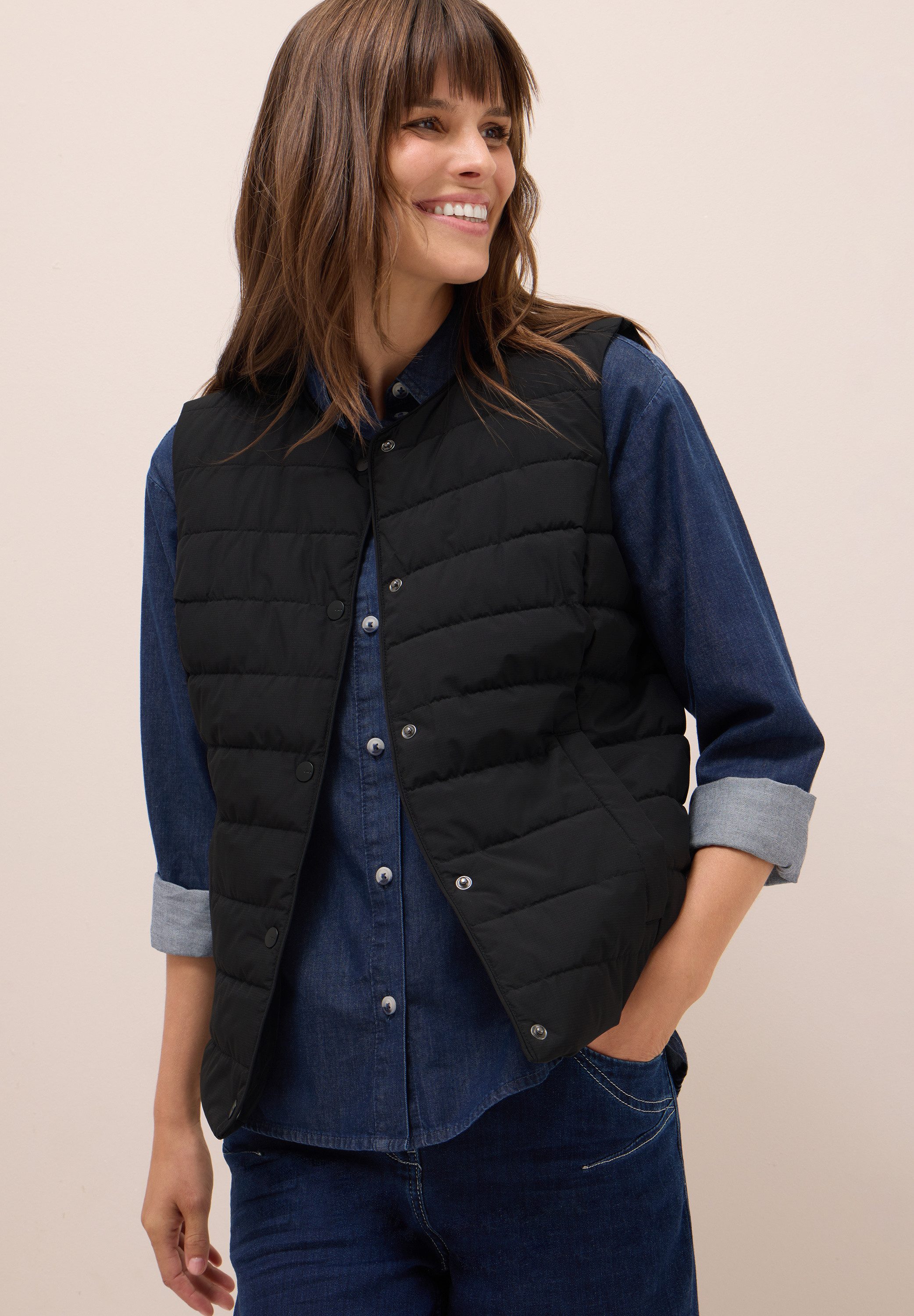 CECIL Steppweste perfekt für die Übergangszeit unifarben, casual, Rundhals günstig online kaufen