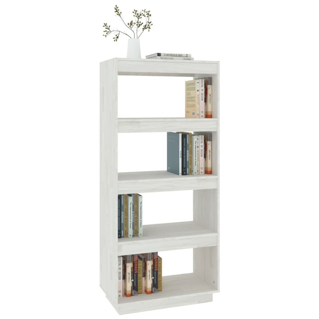 Bücherregal Massivholz furnicato cm Kiefer 60x35x135 Weiß Bücherregal/Raumteiler