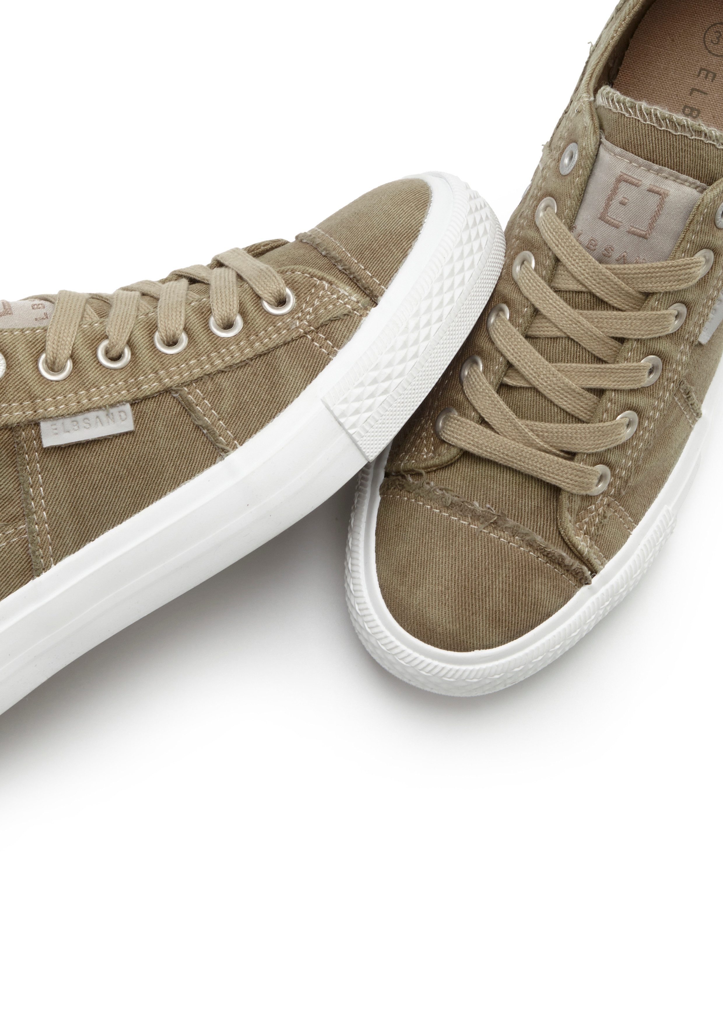 Elbsand Schnürschuh, Stoffschuhe, Textilschuhe, Turnschuh, Freizeitschuh Sneaker Schnürhalbschuh aus Textil in modernem Used-Look VEGAN