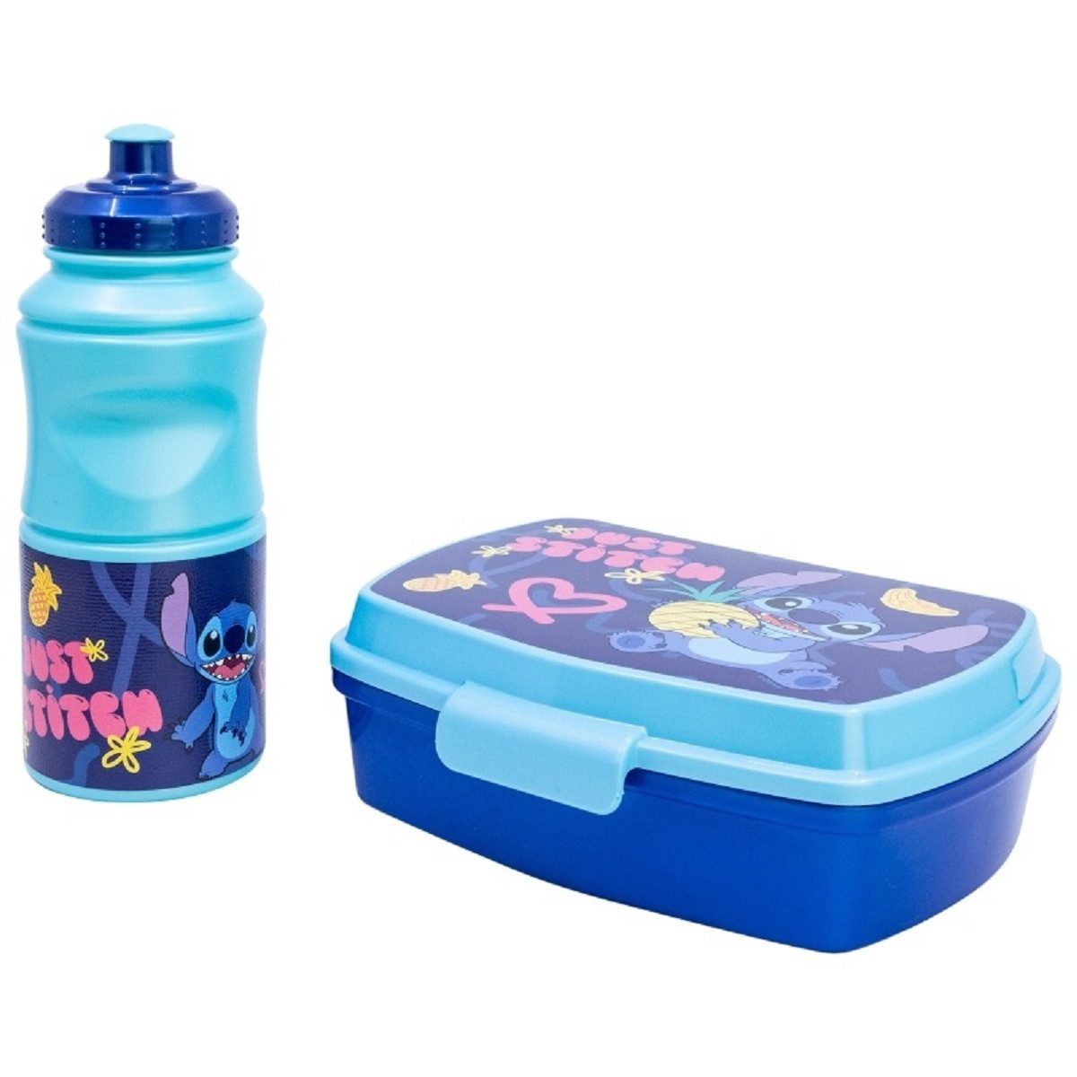 Stor Lunchbox Lilo & Stitch Set mit 380 ml Wasserflasche und Brotdose Lunchbox-Set, (Wasserflasche & Brotdose), Brotzeitdose