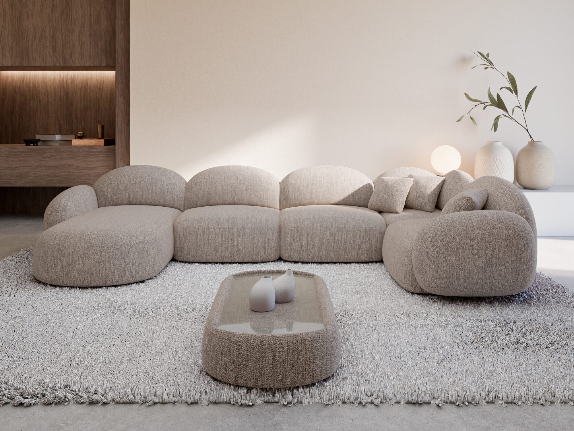 Sofa Dreams Wohnlandschaft XL Wohnlandschaft Mirello U-Form aus Stoff, Wohnlandschaft, U-Form, Moderne Wohnlandschaft in U-Form, 2 Zierkissen inklusive
