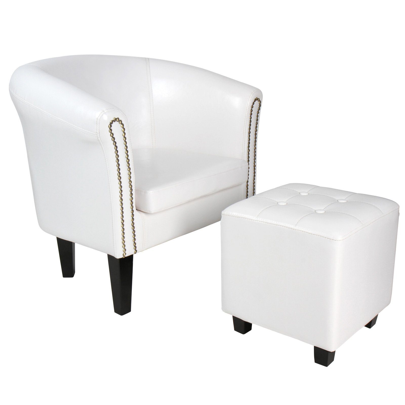 MIADOMODO Chesterfield-Sessel Chesterfield Sessel Hocker Loungesessel Clubsessel Cocktailsessel