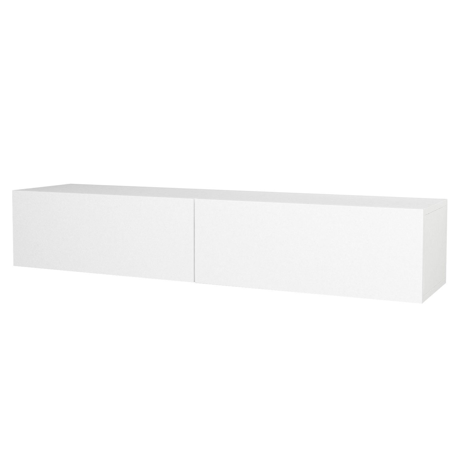 moebel17 Lowboard TV Lowboard Hängend Aristo Weiß / 1-2-2, modernes TV Lowboard in Weiß
