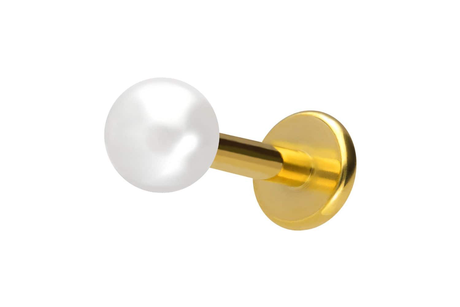 PIERCINGLINE Piercing-Set Titan Labret mit Innengewinde SYNTHETISCHE PERLE günstig online kaufen