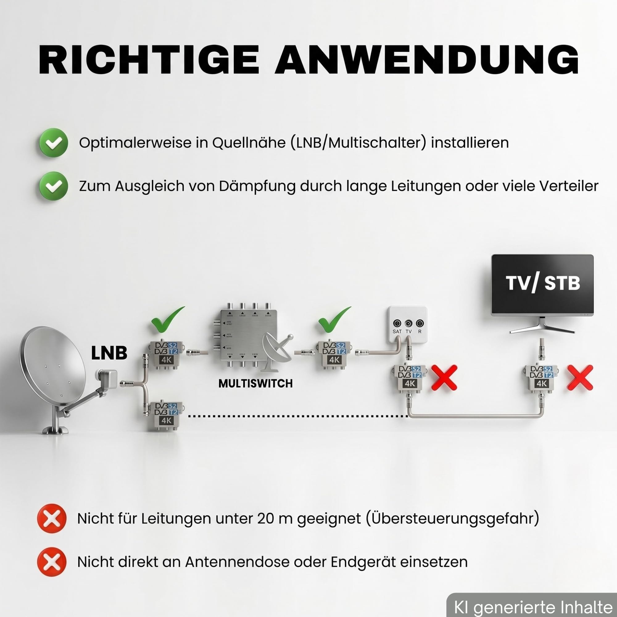 TronicXL 3-fach Verstärker Sat Splitter verteiler DVB-S2 DVB-T2 Antenne DVBT Leistungsverstärker (Antennenverstärker Antennenverteiler) – Bild 4 von 5
