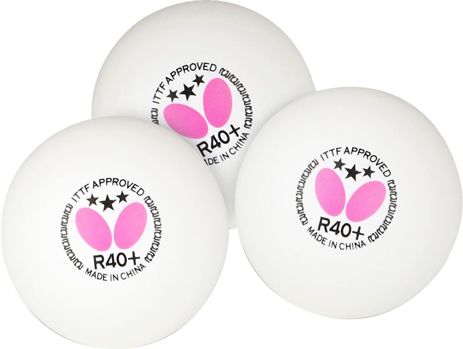 Butterfly Tischtennisball R40+ weiß (3er Set), Tischtennis Bälle Tischtennisball Ball Balls