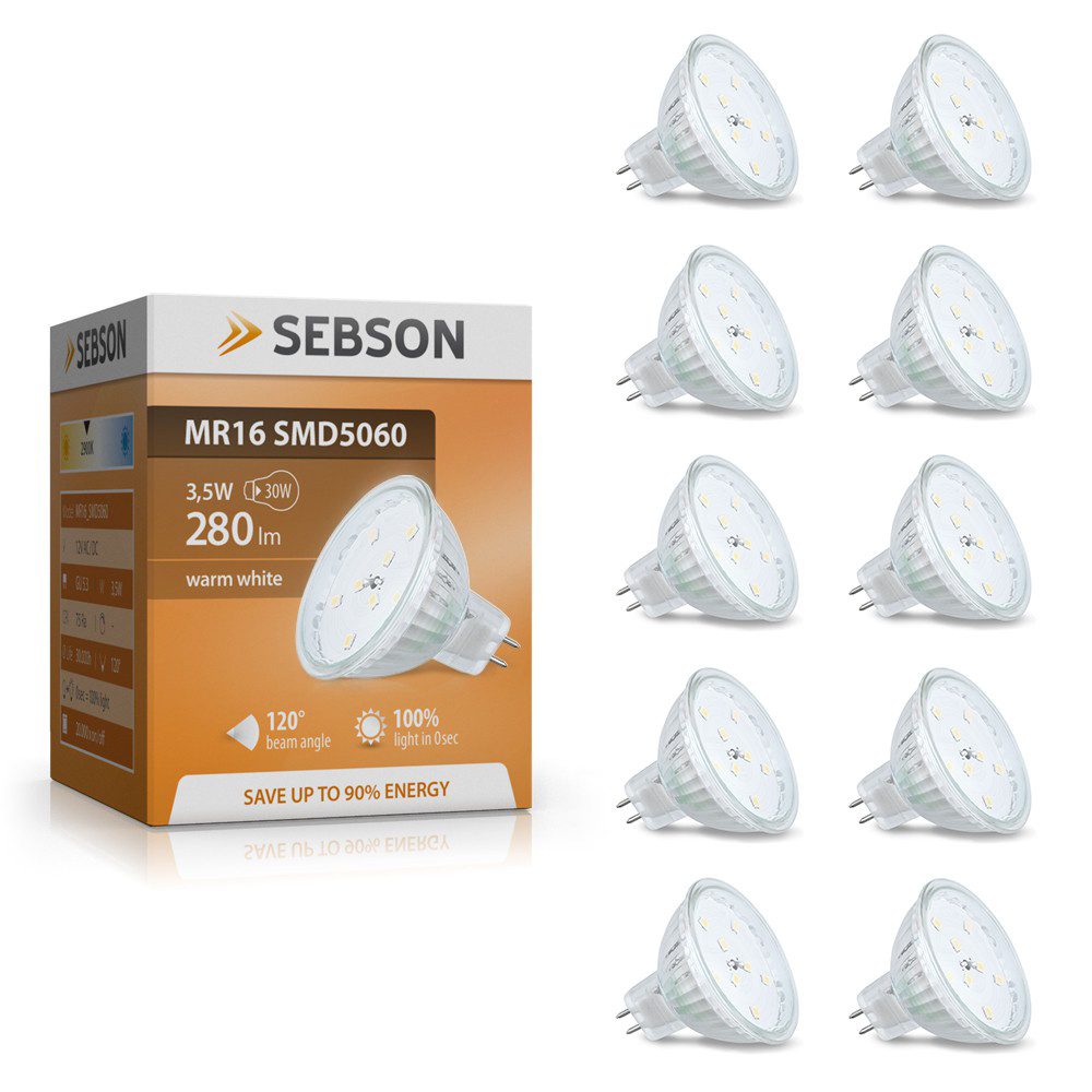 SEBSON LED-Leuchtmittel LED Lampe GU5.3 / MR16 warmweiß 3.5W 12V Leuchtmitt günstig online kaufen