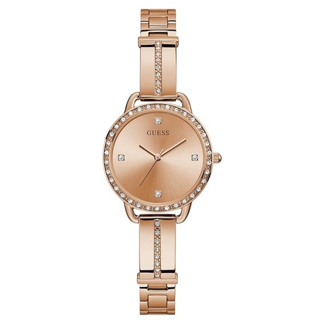 Guess Quarzuhr GW0022L3 Kristall-Armreif-Uhr 30mm