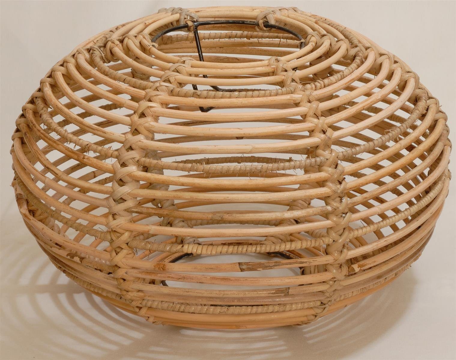 Krines Home Lampenschirm Lampenschirm Retro echtes Rattan Gestäbter Design Hängelampen Ø40cm, ohne Fassung Schirm für Deckenlampen Deckenleuchten