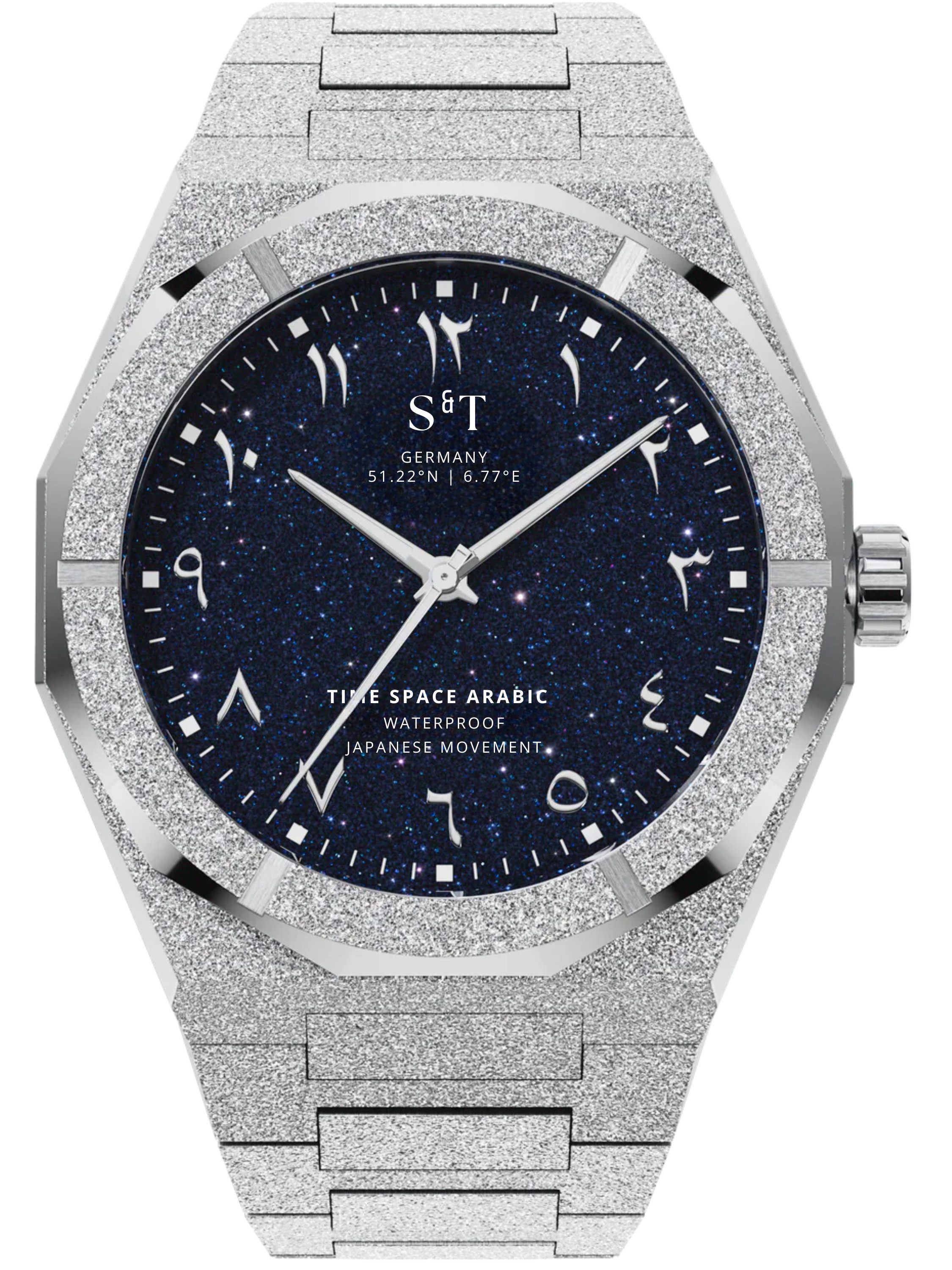 S&T Design Quarzuhr Armbanduhr Arabische Zahlen Frosted Iced Edelstahl Datu günstig online kaufen