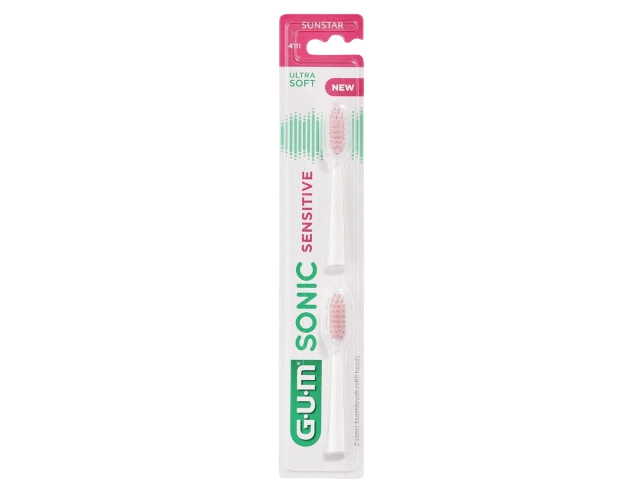 GUM Aufsteckbürste GUM Sonic Sensitive 2 Ersatzbürsten ultra soft