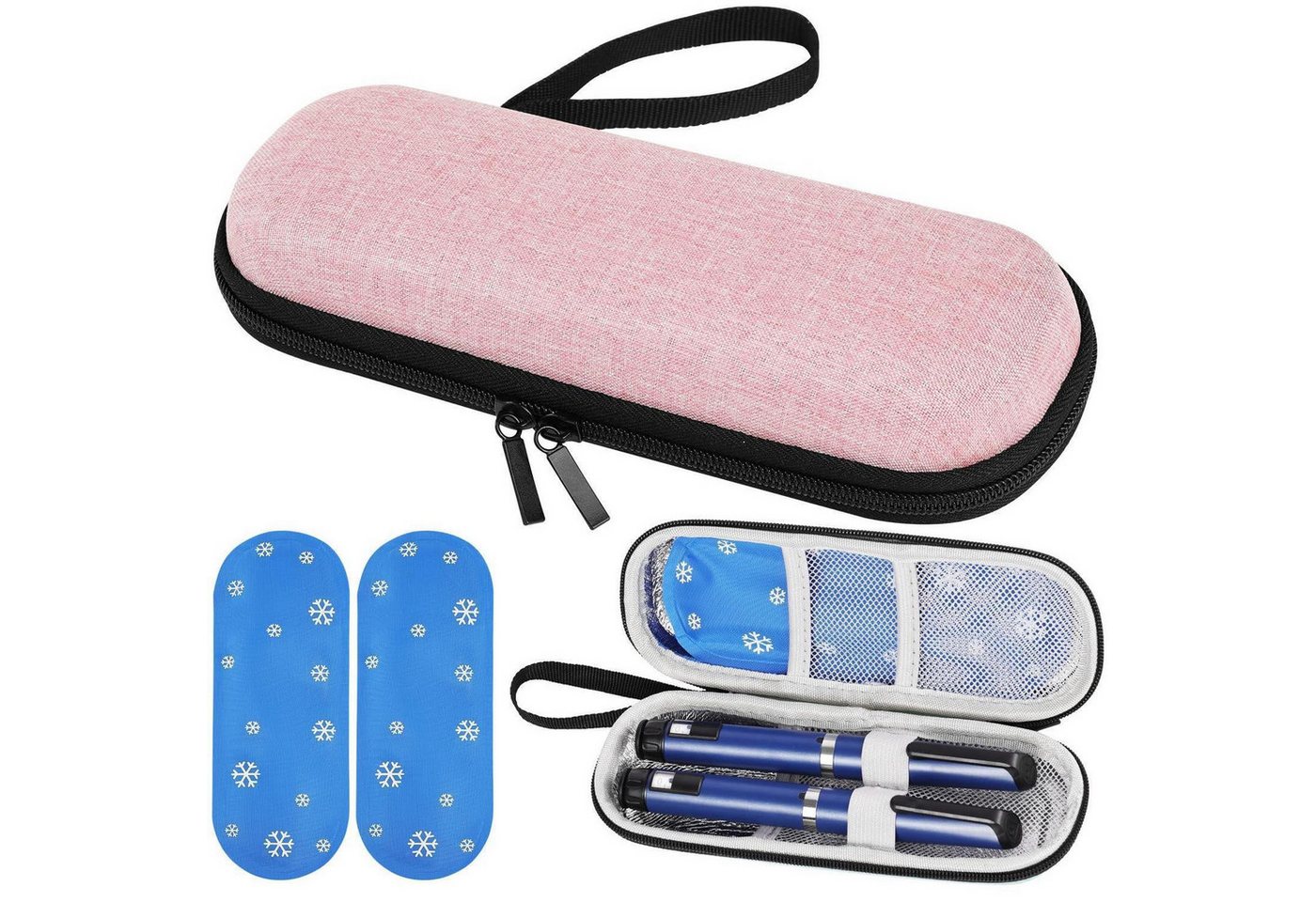 LuxusKollektion Kühltasche Insulin Kühltasche TSA Kühlakku Isoliertasche Pen Spritzen Rosa