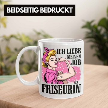 Trendation Tasse Trendation - Friseurin Tassen Geschenk Zubehör Geschenkideen Friseursaloneröffnung Frisörin Tasse Kaffeetasse Spruch Friseur