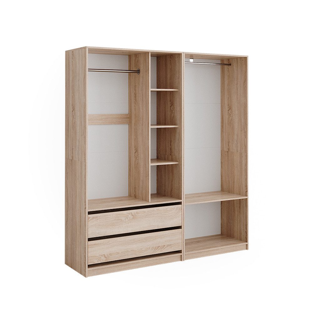 Vicco Kleiderschrank Elmo, Sonoma, 100 x 200 cm 2er Set günstig online kaufen