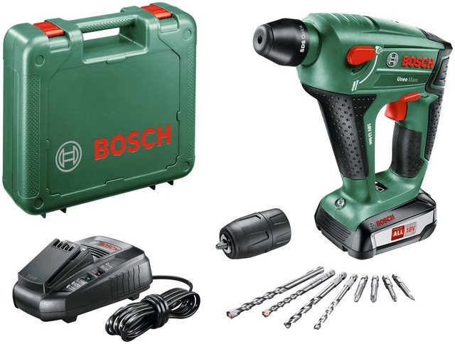 BOSCH Akku-Bohrhammer Uneo Maxx, inkl. 1 Akku 18V 2,5 Ah, Ladegerät, Koffer