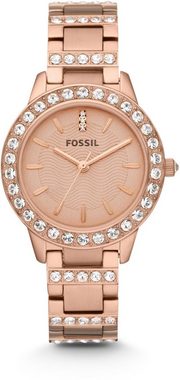 Fossil Quarzuhr JESSE, ES3020, Armbanduhr, Damenuhr, Glassteine, analog