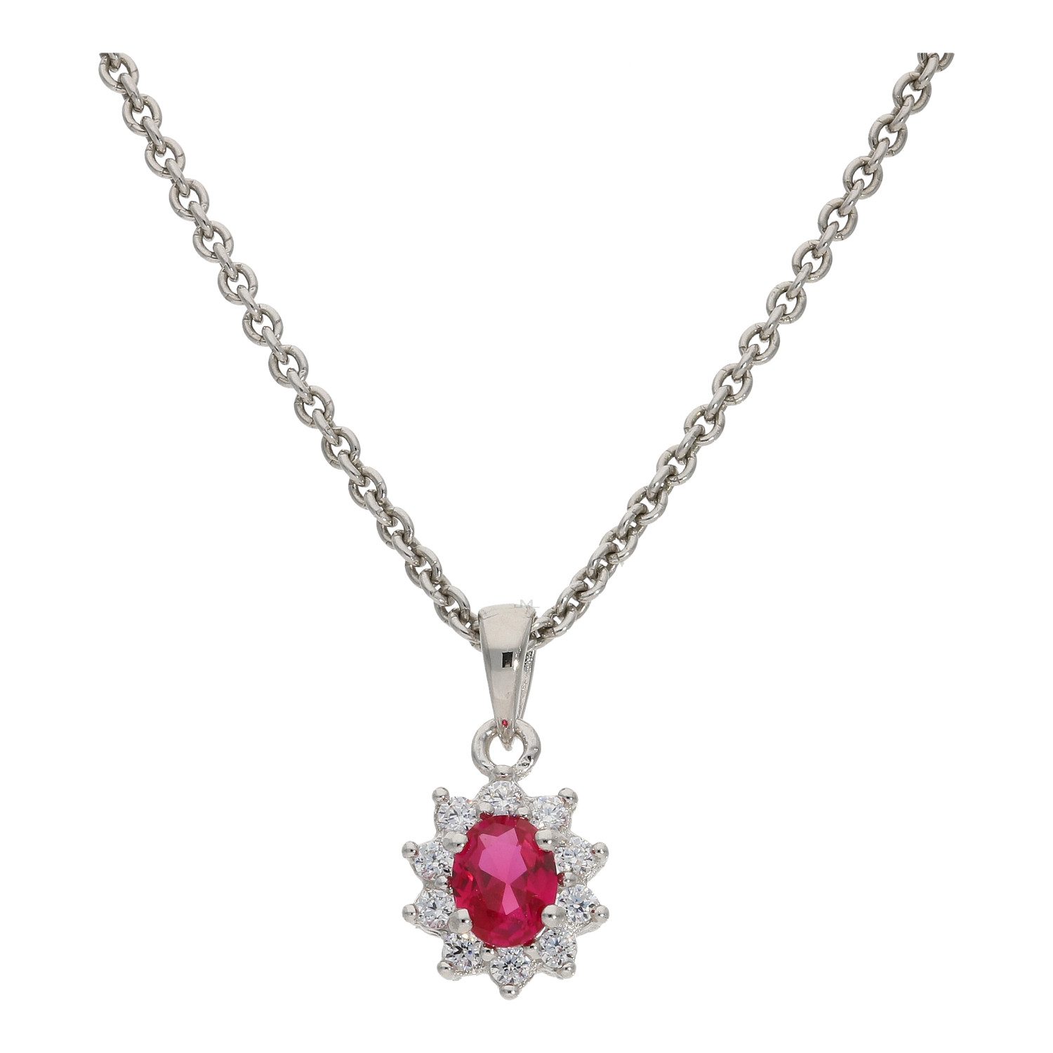 JuwelmaLux Kettenanhänger Kettenanhänger 925 Silber Zirkonia Rubinrot JL10-02-3846 JuwelmaLux (1-tlg), Schmuckanhänger