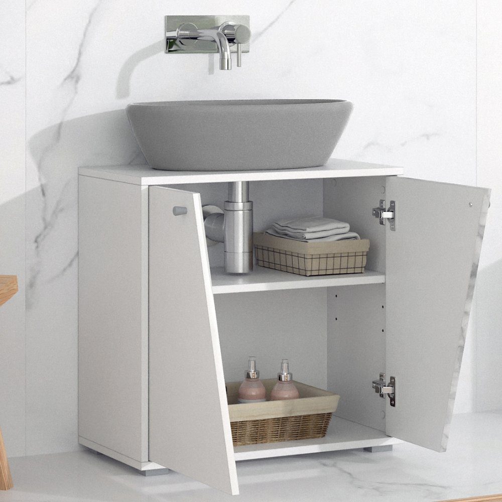 Waschtischunterschrank Vicco cm Badschrank Weiß Waschbeckenunterschrank IRIDA 60x59