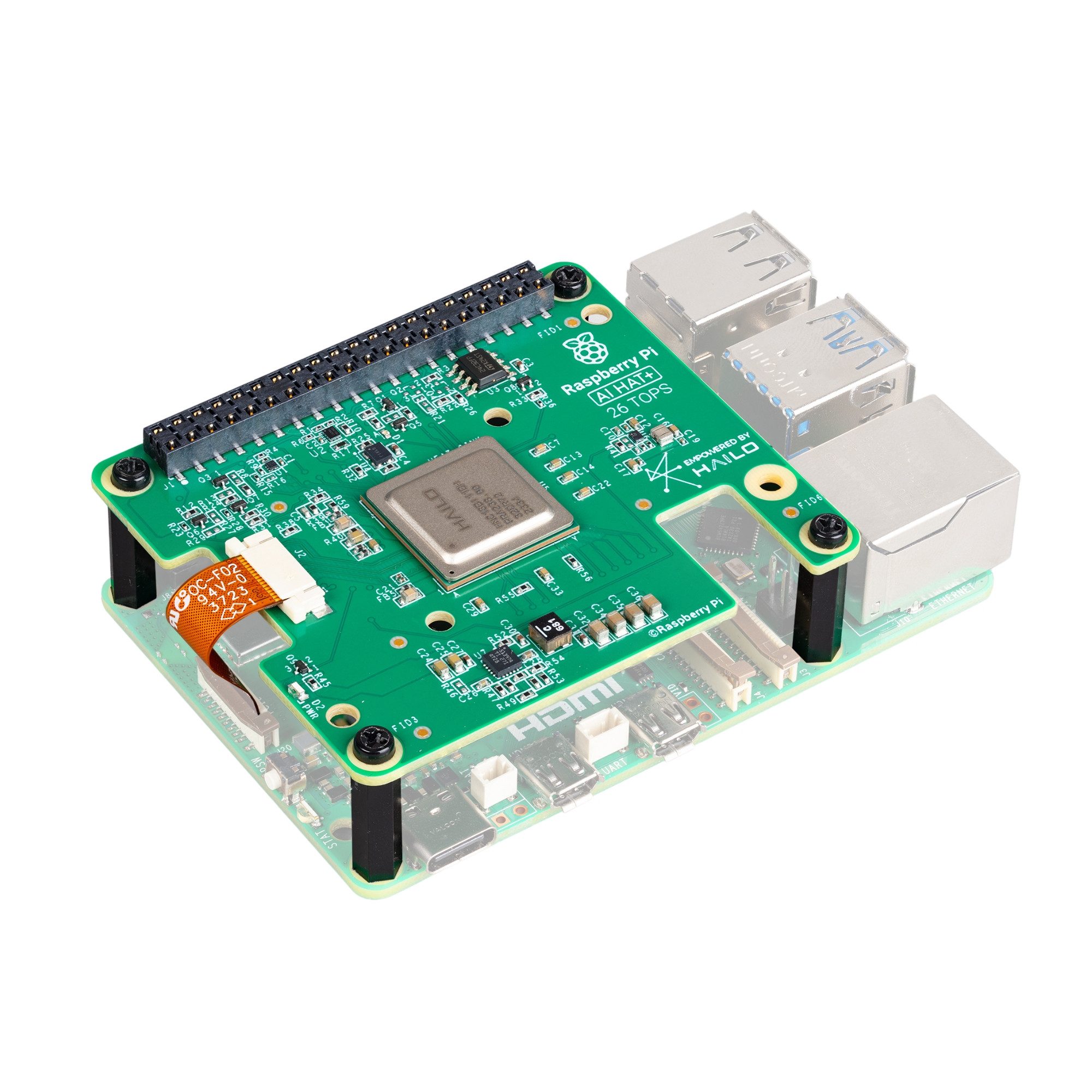 Raspberry Pi AI HAT+ 13 TOPS, Hailo-8L Accelerator Adapter