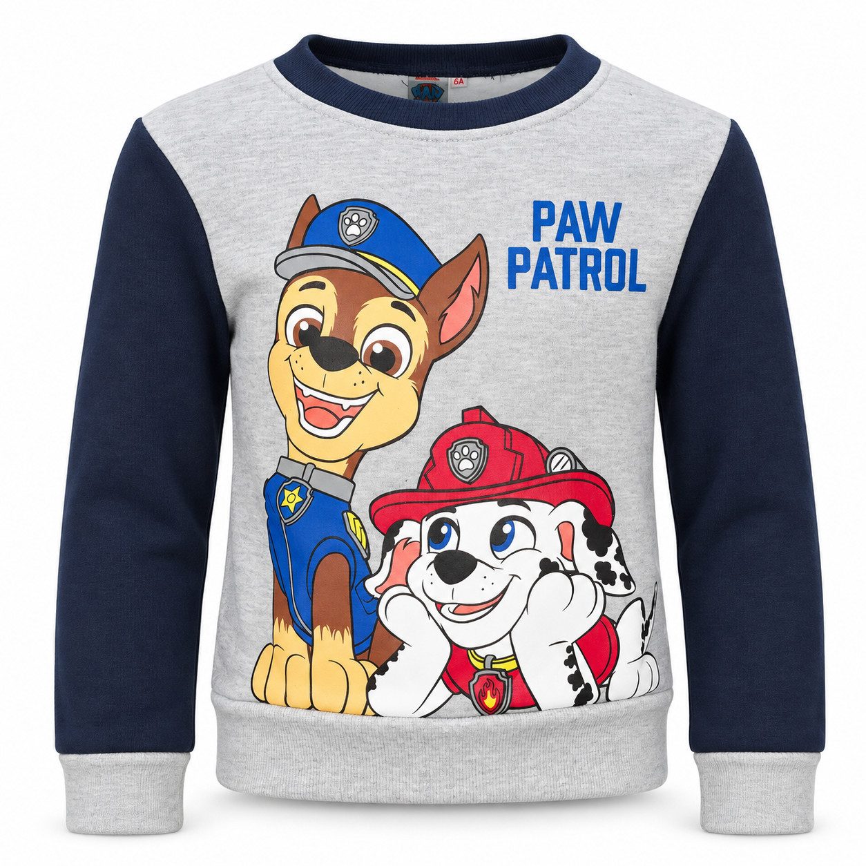PAW PATROL Rundhalspullover Paw Patrol Chase Marshall Kinder Jungen Pullover Pulli Sweater Gr. 92 bis 128