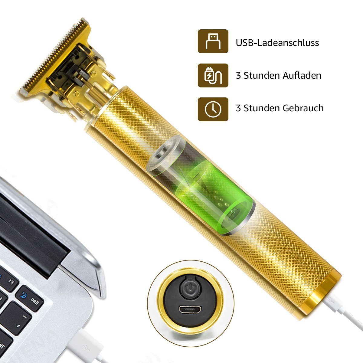 Haar- Schnurlose T1-Gold Bartschneider, und 7Magic Barttrimmer, USB-Laden