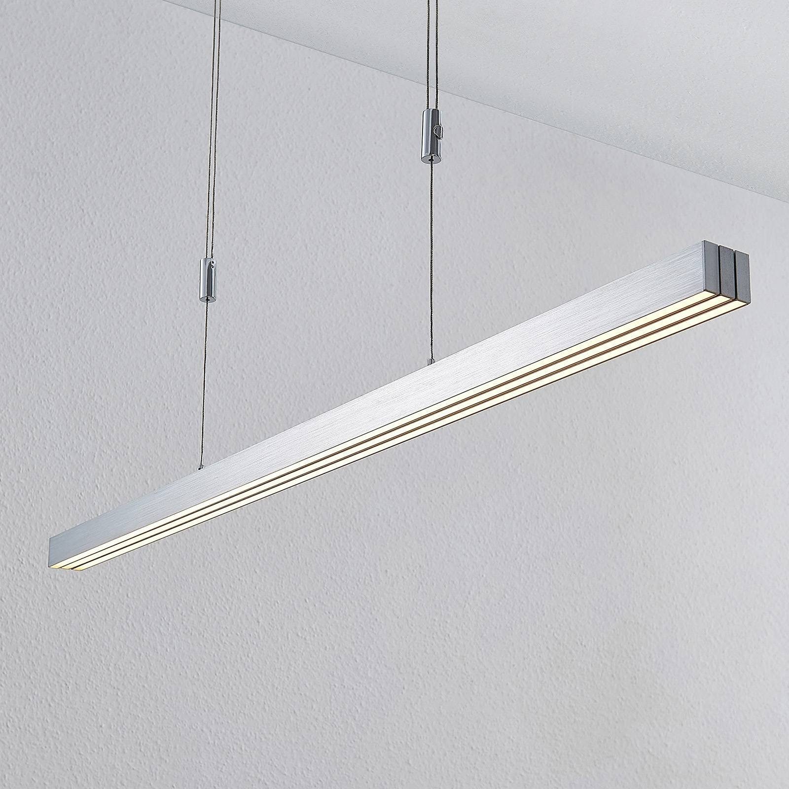 3 Modern, verbaut, inkl. LED-Leuchtmittel tageslicht, Leuchtmittel,dimmbar Farbwechsel Merrit, flammig, / fest dimmbar, LED-Hängeleuchte warmweiß Aluminium, Lucande aluminium,