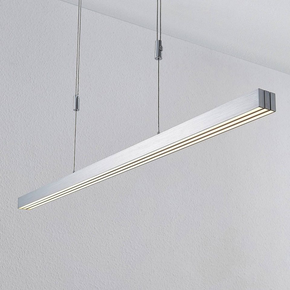 Lucande LED-Hängeleuchte Merrit, dimmbar, LED-Leuchtmittel fest verbaut,  Farbwechsel warmweiß / tageslicht, Modern, Aluminium, aluminium, 3 flammig,  inkl. Leuchtmittel,dimmbar