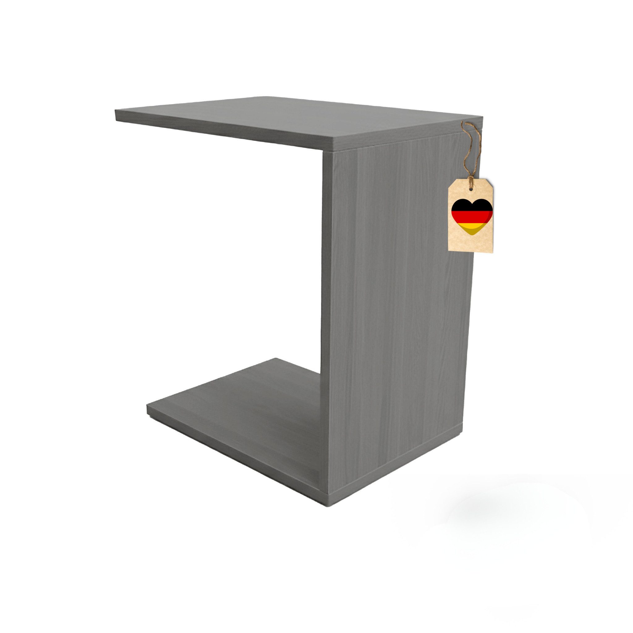 PEGSEN Beistelltisch moderner Beistelltisch C-Form Tisch für Sofa Kaffeetisch (2in1 Funktion - drehen und als Couchtisch nutzen), Platzsparend & multifunktional, Stabiler Stand ohne zusätzliche Füße