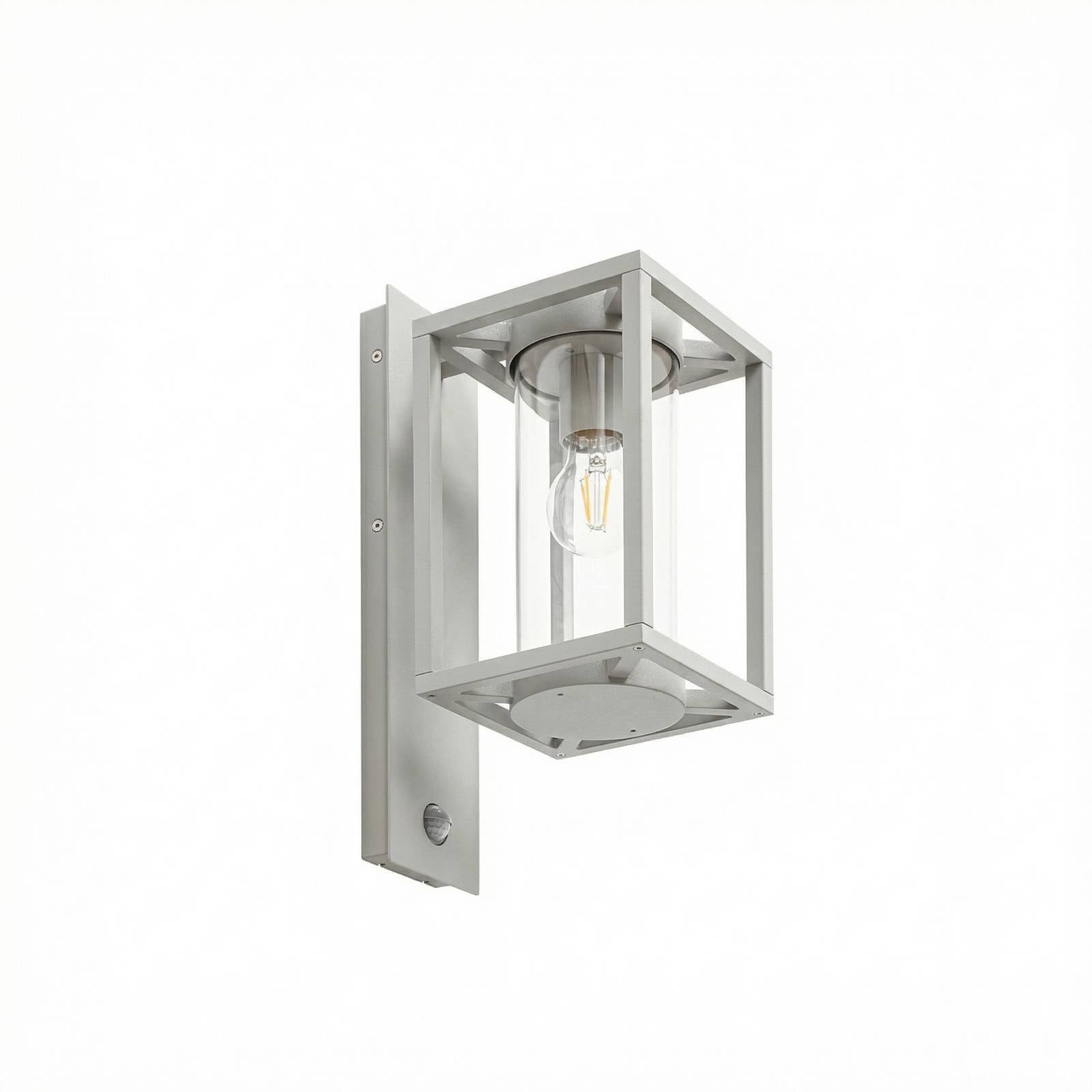 Lucande Außen-Wandleuchte Ferda, Metall, Alu IP44mit Bewegungsmelder, 1 x 15 W LED