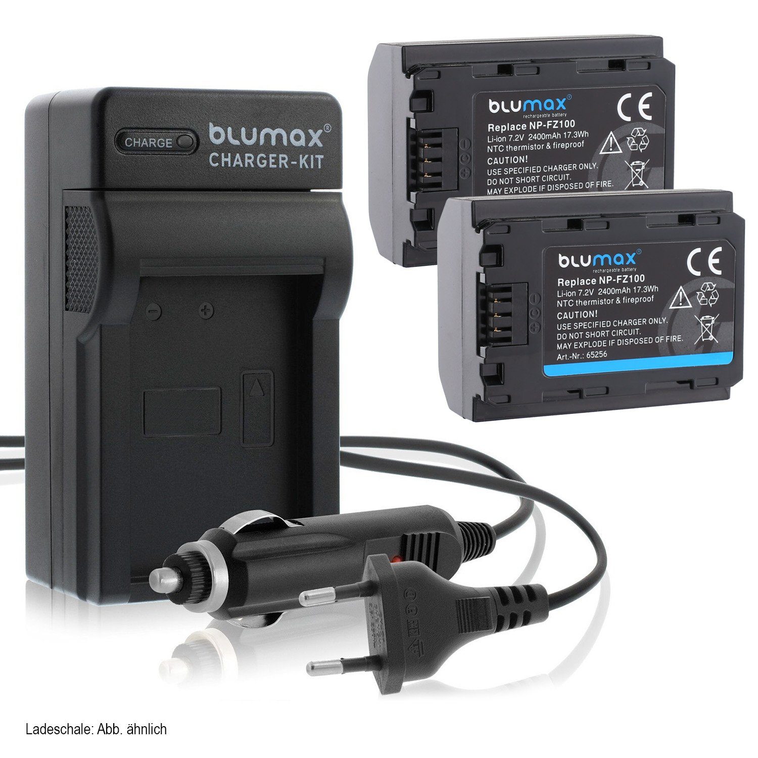 Blumax Set mit Alpha NP-FZ100 9 7C 9S A9 für A7 mAh Sony II 2400 Kamera-Akku Lader