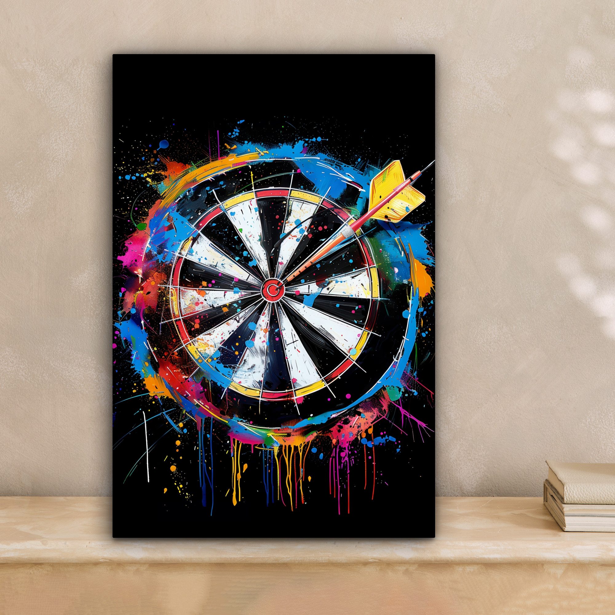 OneMillionCanvasses® Leinwandbild Graffiti - Sport - Darts - Dartscheibe, F günstig online kaufen