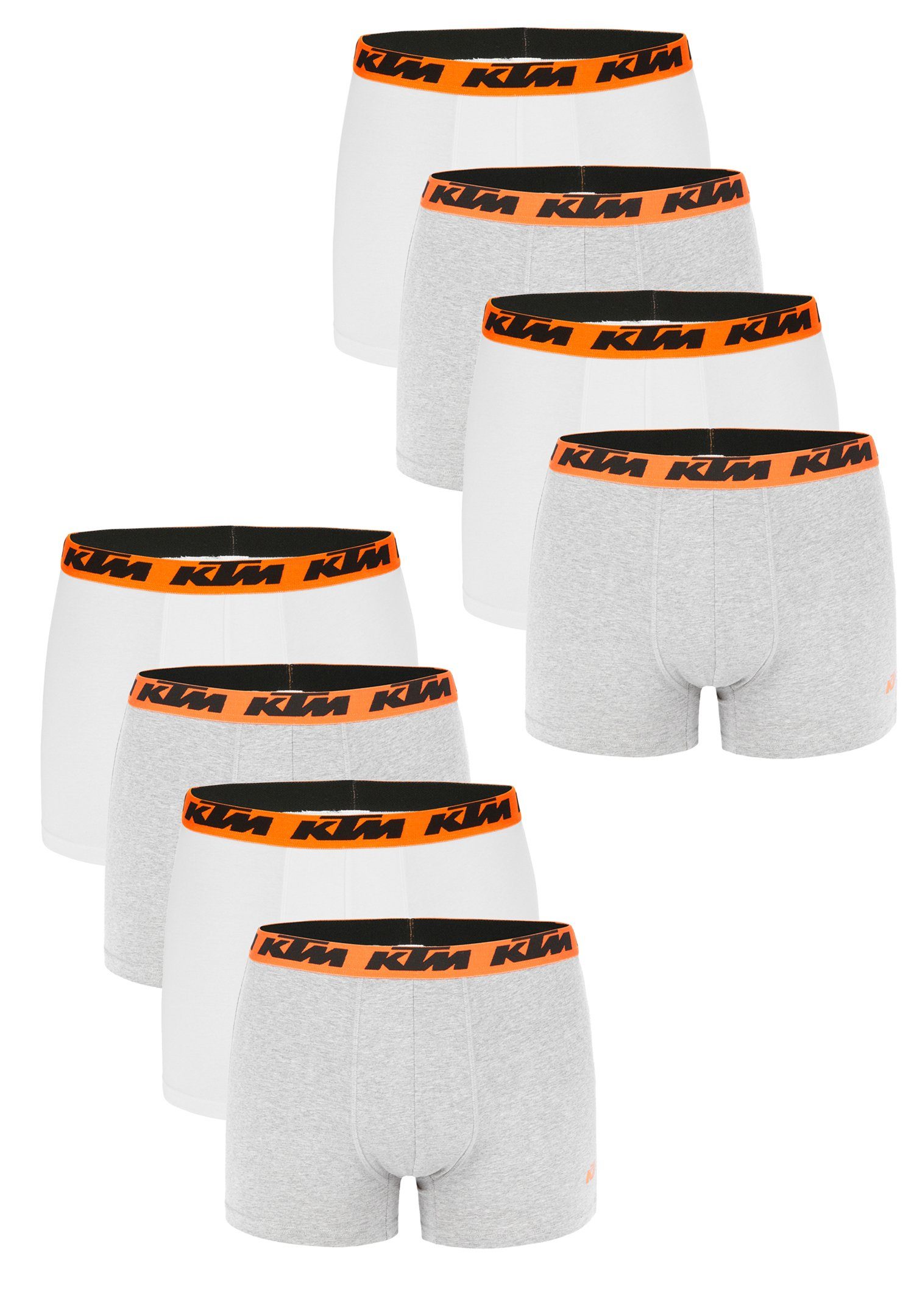 KTM Boxershorts 8er Pack Boxer Man Cotton (Set, 8-St., 8er-Pack) Light Grey / White2