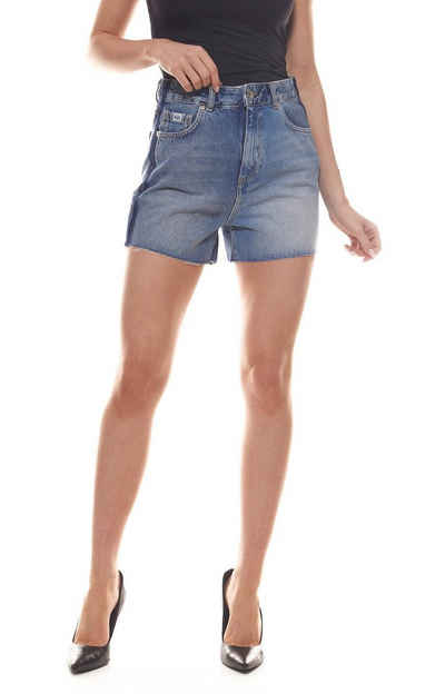 Superdry Shorts »Superdry Jeans-Shorts coole Damen High-Waist Hot-Pants im Used-Look kurze Hose Blau«