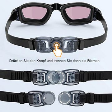 iceagle Schwimmbrille Schwimmbrille, Schwimmbrille für Herren und Damen mit Breiten Gläserm, Anti-Beschlag und UV-Schutz