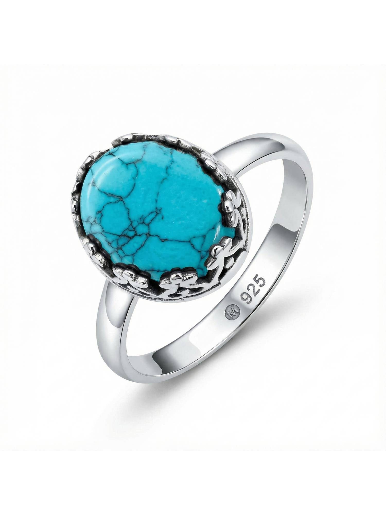 mantraroma Silberring NAPULO aus 925 Silber mit Türkis (Ring mit Schmuckbeu günstig online kaufen