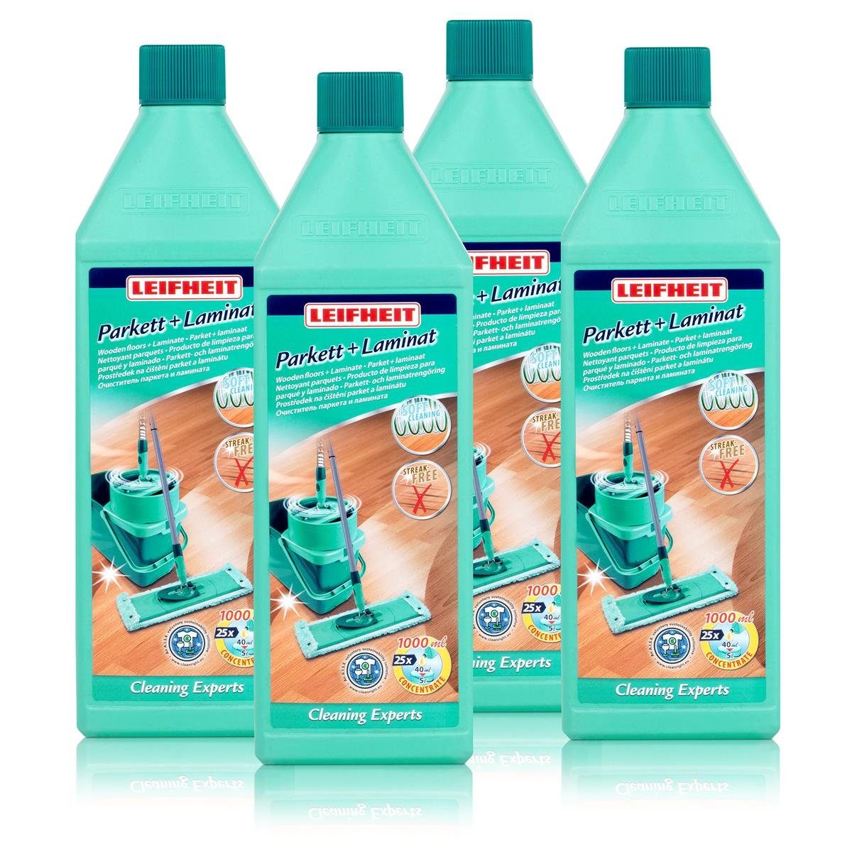 Leifheit Parkett + Laminat-Reiniger 1 L - Hoch ergiebiges Konzentrat (Fussbodenreiniger