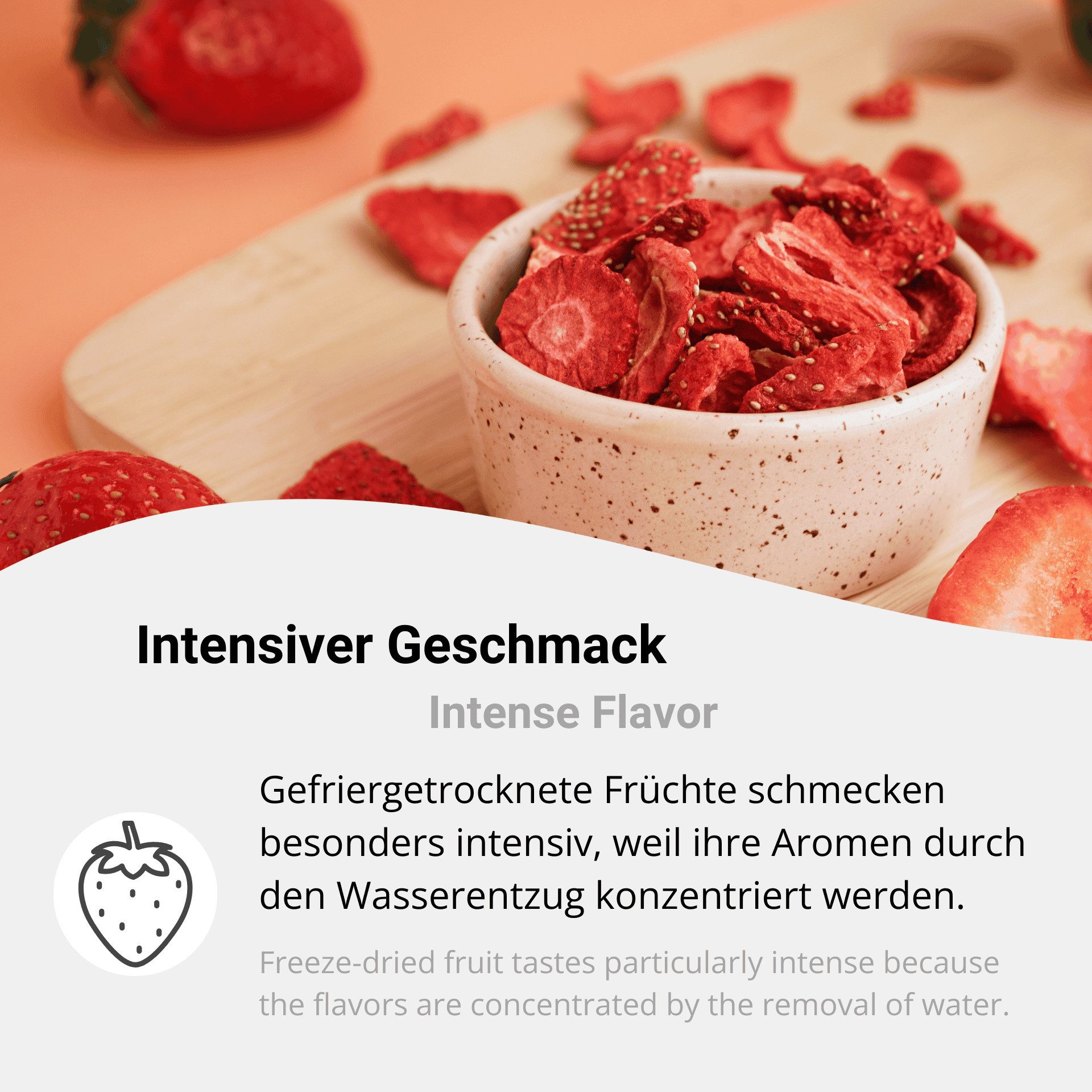 DistrEbution Trockenfrüchte Erdbeeren Gefriergetrocknet 100% Frucht Ohne Zusatzstoffe, 50 g