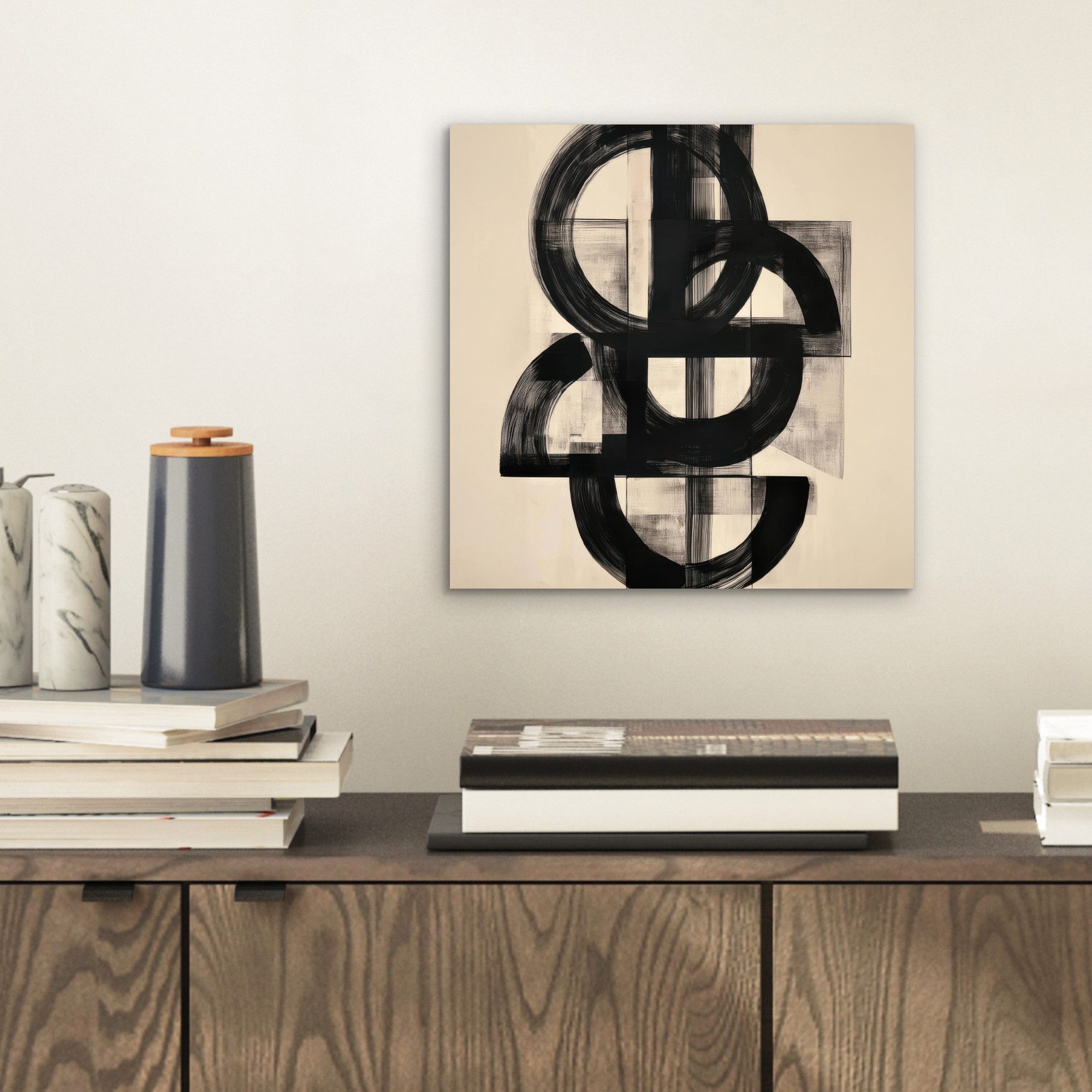 MuchoWow Metallbild Kreise - Linien - günstig online kaufen