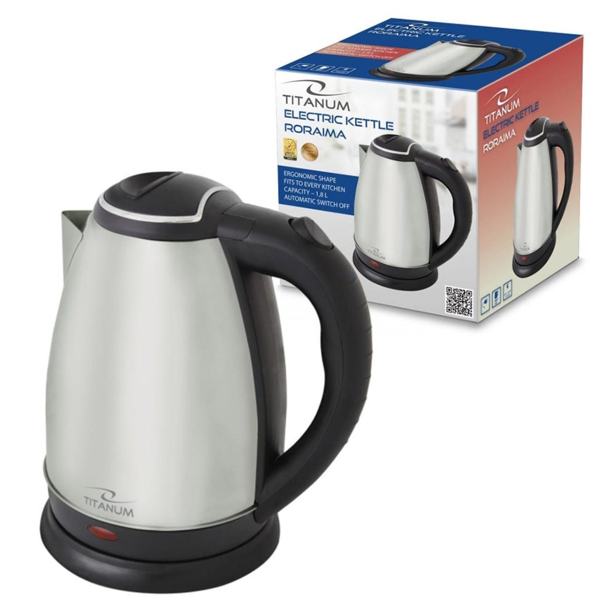 Esperanza Wasserkocher Esperanza Wasserkocher Roraima 1850W schwarz-silber 1,8L TKK102X
