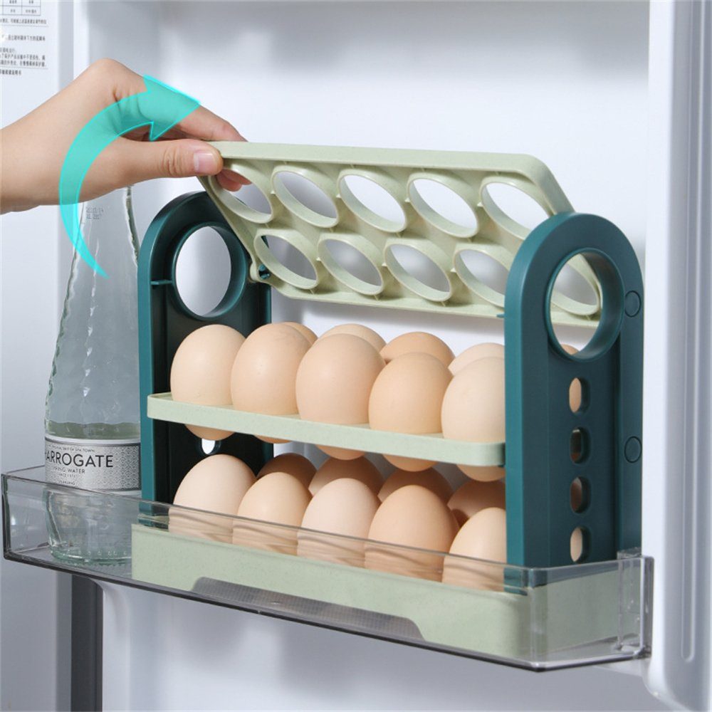 TUABUR Eierkorb Eierhalter für Grün Aufbewahrungsregal Transparentes Kühlschrank