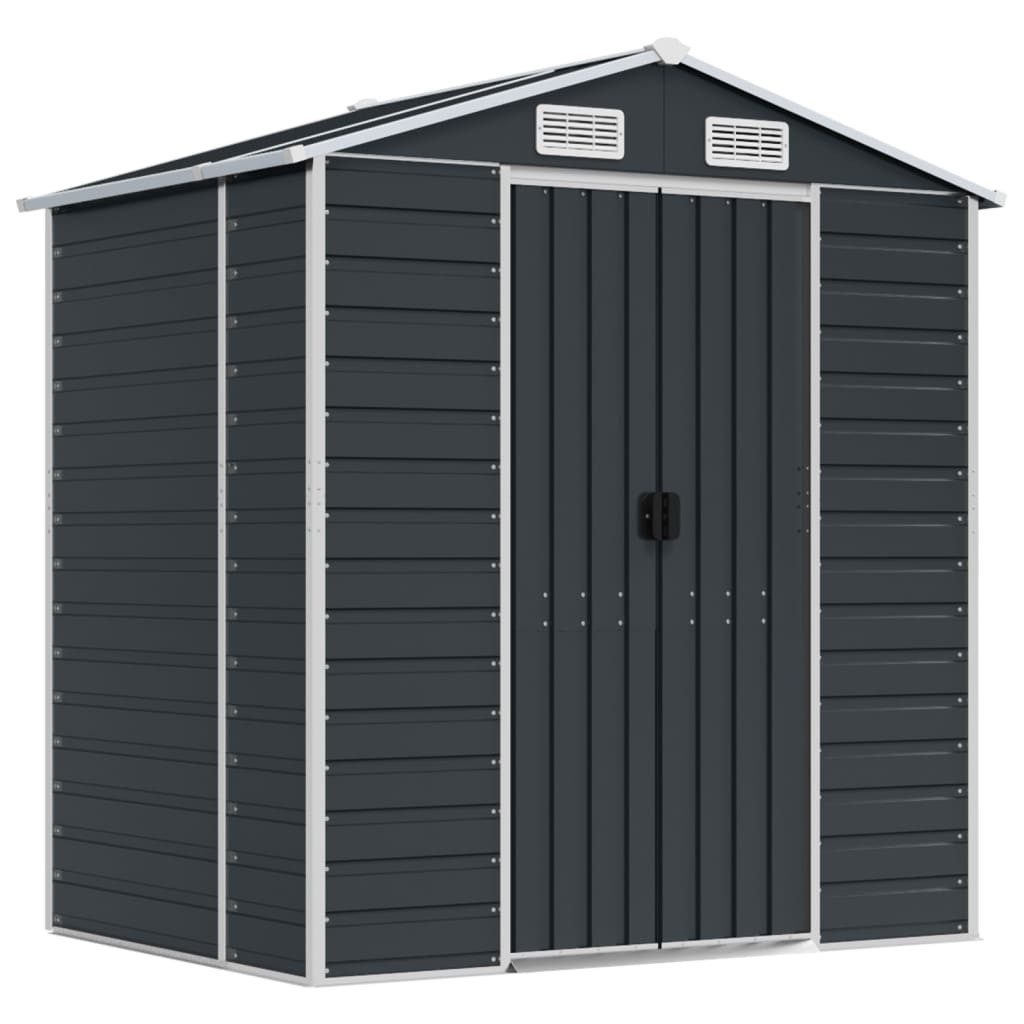 vidaXL Gartenhaus Gerätehaus Anthrazit 191x130x198 cm Verzinkter Stahl