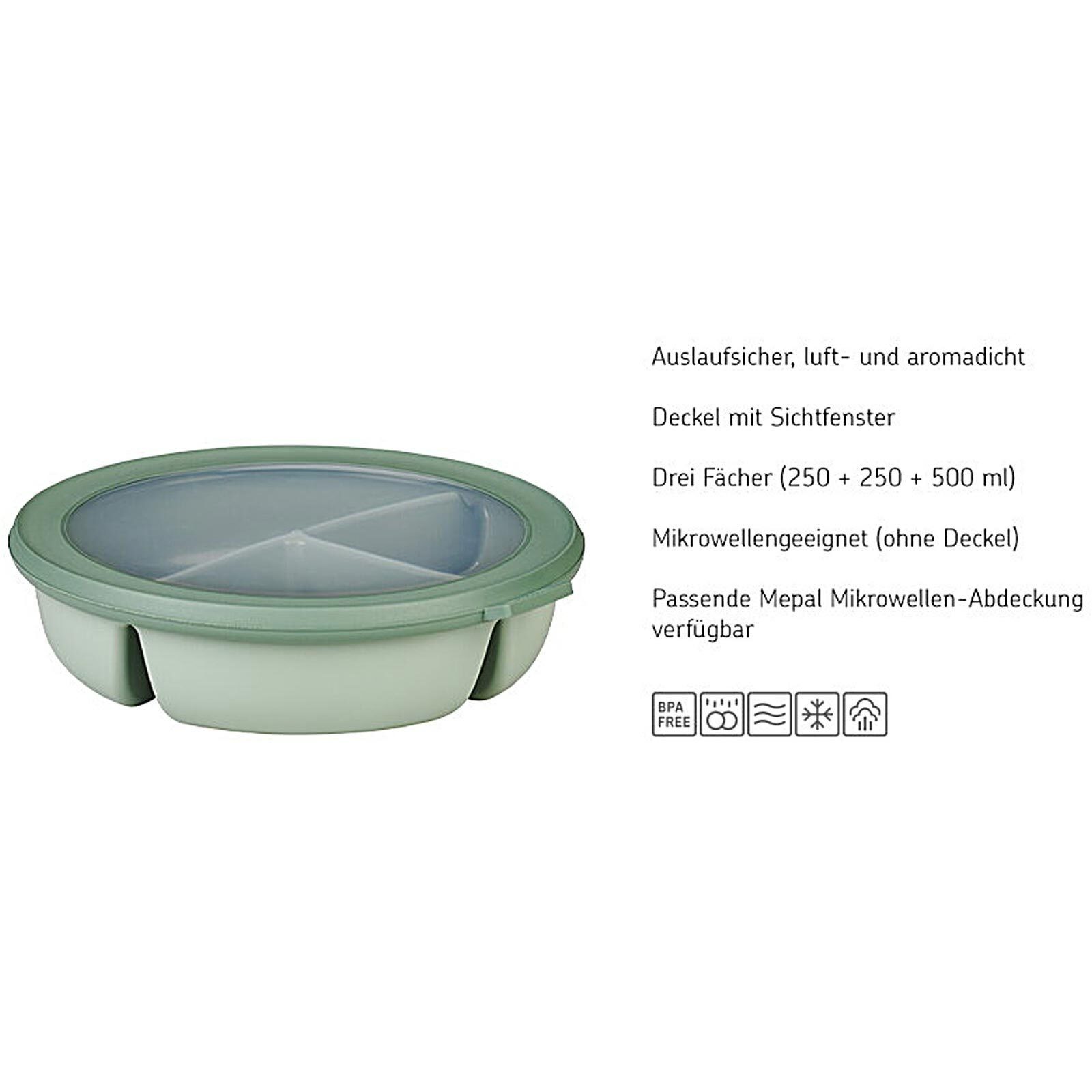 Mepal Lunchbox Cirqula Mikrowellengeeignet, Kunststoff, Nordic Bowl (1-tlg), Mulitschüssel, Gefrierfachgeeignet Bento Spülmaschinengeeignet, Green