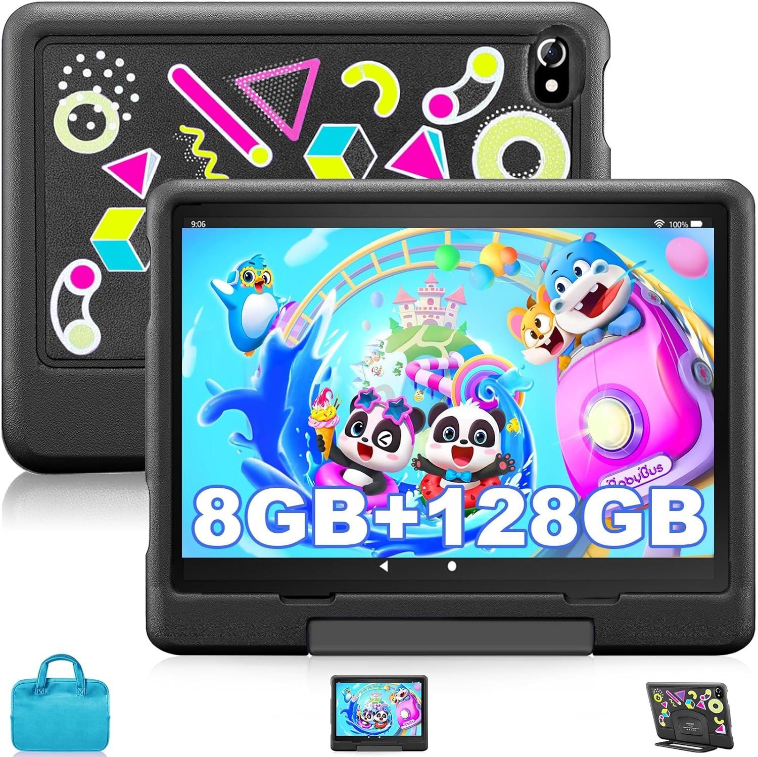 DUODUOGO fur Kids HD IPS Display 6850mAh Akku Tablet für Kinder mit Fall Tablet (10
